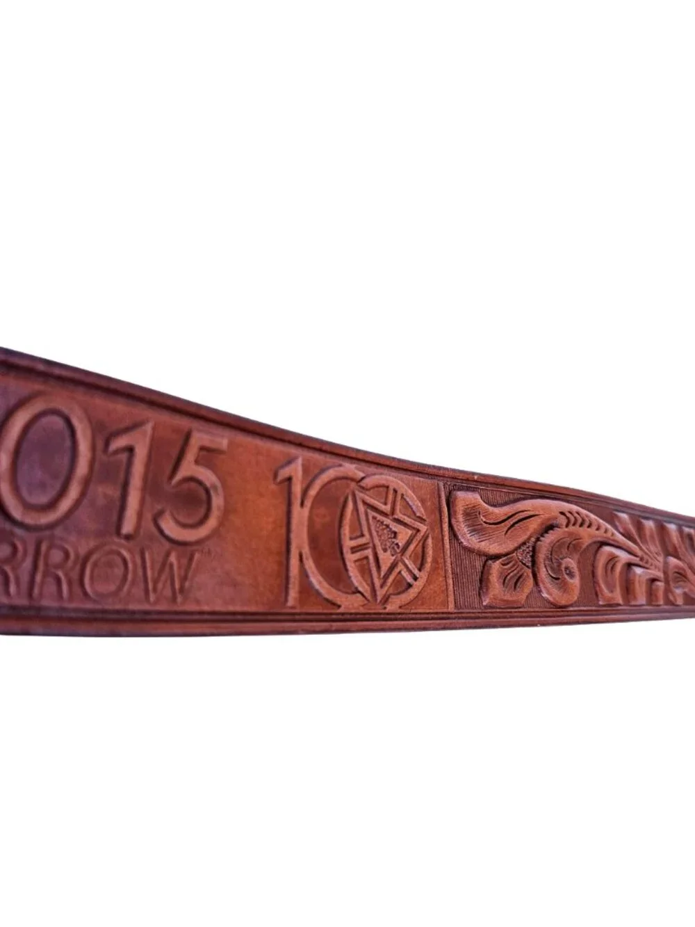Boy Scouts Centennial Hand Tooled Leather Belt Bison Designs Symbol Buckle 2015